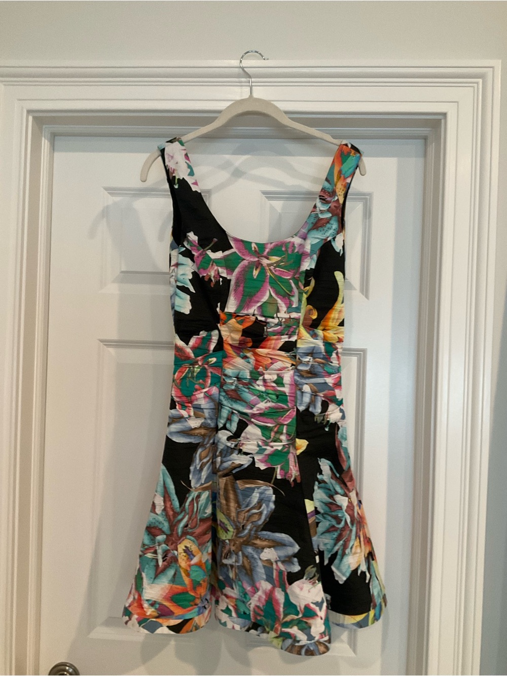 Nicole Miller Collection Black Mini Dress with Multicolor size 4